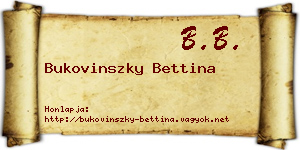 Bukovinszky Bettina névjegykártya